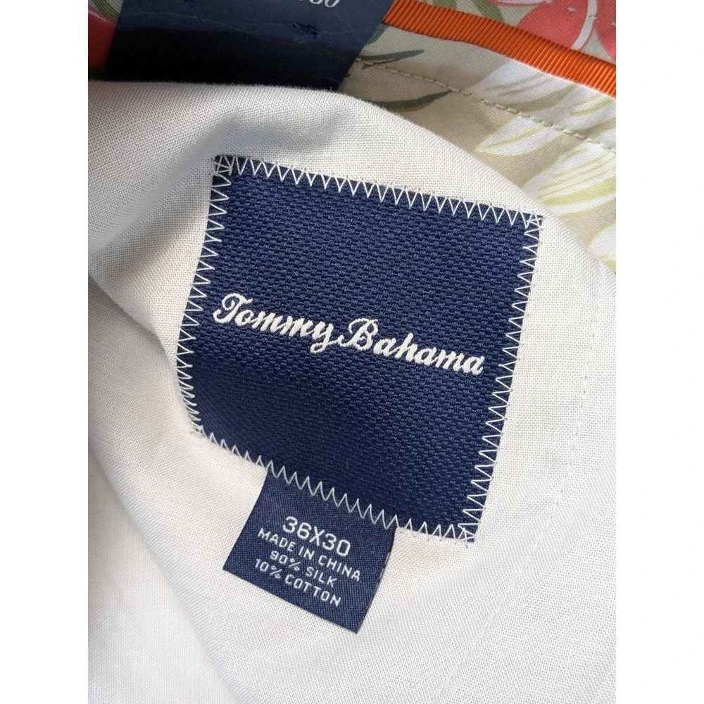 Tommy Bahama Men's Khaki Pants 36x30 Silk Flat Front Chinos Summer Vacation